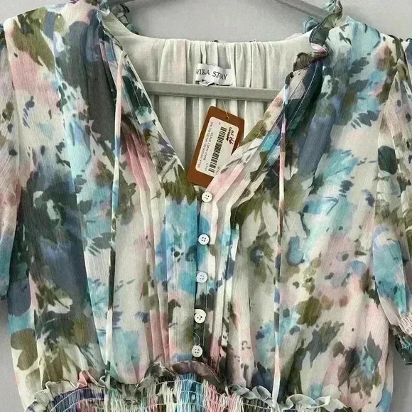Willa Story NWT Floral Print Flutter Dress Size Medium - Picture 2 of 5